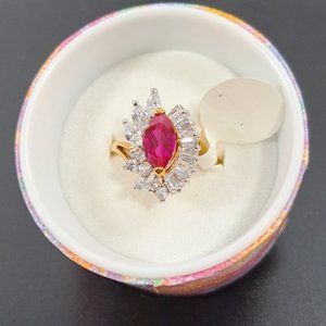 Tourmaline Marquise Ring Size 7.5 Retail$146 NWT with Gift Box Cubic Zirconia